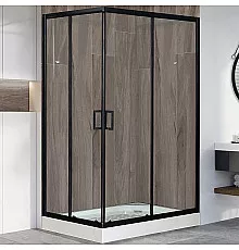 Душевой уголок Royal Bath HP 120х80 RB8120HP-T-BL-R профиль Черный стекло прозрачное
