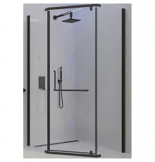 Душевой уголок Veconi Rovigo RV-36B 100x100 RV36B-100-01-C5 профиль Черный матовый стекло прозрачное