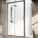 Заказать Душевой уголок Veconi Rovigo RV-072B 110x90 RV072B-11090-01-C4 профиль Черный матовый стекло прозрачное в магазине сантехники Santeh-Crystal.ru