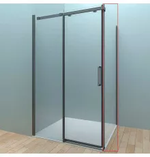 Душевая стенка Veconi Rovigo KP-06B 100 KP06B-100-01-19C4 профиль Черный матовый стекло прозрачное