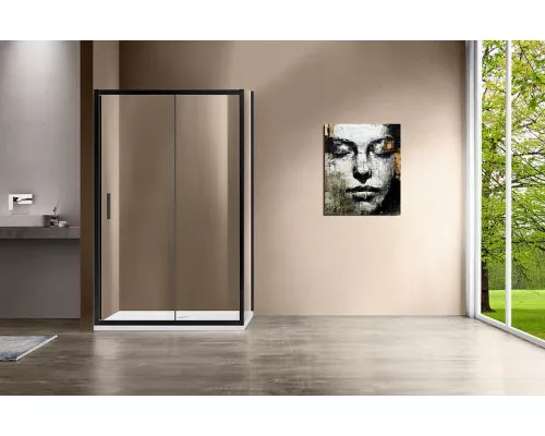 Заказать Душевой уголок Vincea Garda 130x100 VSR-1G1013CLB профиль Черный стекло прозрачное в магазине сантехники Santeh-Crystal.ru