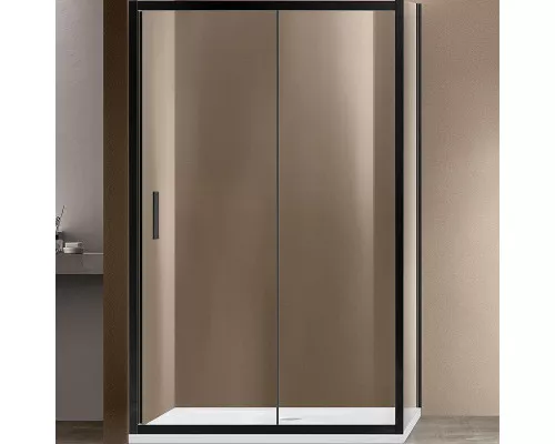 Купить Душевой уголок Vincea Garda 140x100 VSR-1G1014CLB профиль Черный стекло прозрачное в магазине сантехники Santeh-Crystal.ru