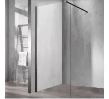 Душевая перегородка Vincea Walk-In 110 VSW-1H110CLB профиль Черный матовый стекло прозрачное