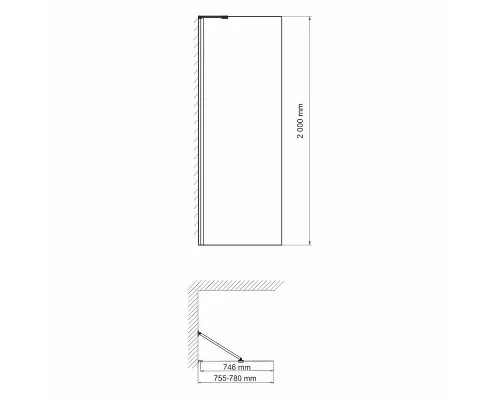 Купить Душевая перегородка WasserKRAFT Aller 80 10H06-RP80 профиль Хром стекло прозрачное в магазине сантехники Santeh-Crystal.ru