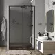 Приобрести Душевая дверь WasserKRAFT Dill 120 61S05 профиль Черный матовый стекло прозрачное в магазине сантехники Santeh-Crystal.ru