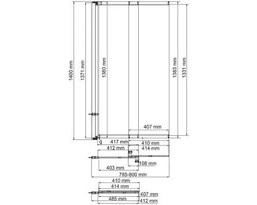 Купить Шторка на ванну WasserKRAFT Dill 80 61S02-80 профиль Черный стекло прозрачное в магазине сантехники Santeh-Crystal.ru