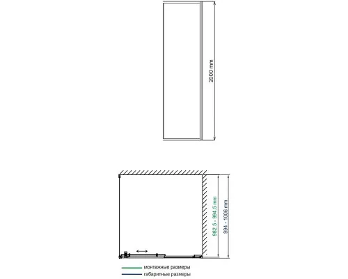 Заказать Душевая стенка WasserKRAFT Dill 61S10-RP100/Elbe 74P10-RP100 100 61S10-RP100/74P10-RP100 профиль Черный матовый стекло прозрачное в магазине сантехники Santeh-Crystal.ru