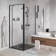 Купить Душевой уголок WasserKRAFT Elbe 90x100 74P18 профиль Черный матовый стекло прозрачное в магазине сантехники Santeh-Crystal.ru