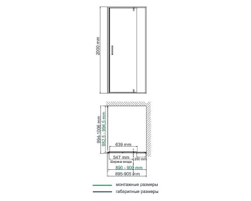 Купить Душевой уголок WasserKRAFT Elbe 90x100 74P18 профиль Черный матовый стекло прозрачное в магазине сантехники Santeh-Crystal.ru