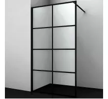 Душевая перегородка WasserKRAFT Glan 100 66W44 профиль Черный матовый стекло прозрачное