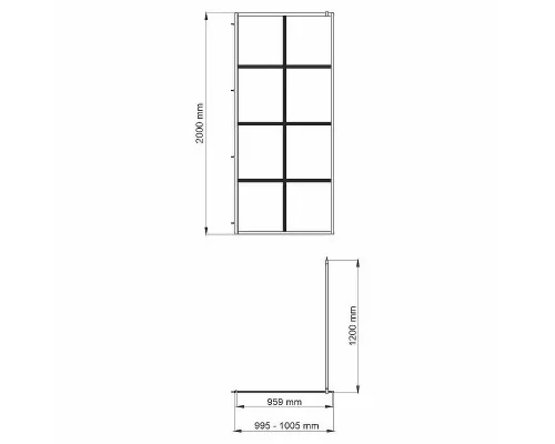 Заказать Душевая перегородка WasserKRAFT Glan 100 66W44 профиль Черный матовый стекло прозрачное в магазине сантехники Santeh-Crystal.ru