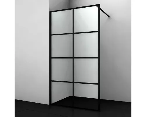 Заказать Душевая перегородка WasserKRAFT Glan 100 66W44 профиль Черный матовый стекло прозрачное в магазине сантехники Santeh-Crystal.ru