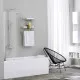 Купить Шторка на ванну WasserKRAFT Leine 80 35P01-80 профиль Хром стекло прозрачное в магазине сантехники Santeh-Crystal.ru