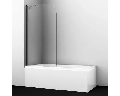 Купить Шторка на ванну WasserKRAFT Leine 80 35P01-80Fixed профиль Хром стекло прозрачное в магазине сантехники Santeh-Crystal.ru