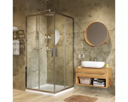 Купить Душевой уголок WasserKRAFT Lippe 80x80 45S02 профиль Хром стекло прозрачное в магазине сантехники Santeh-Crystal.ru
