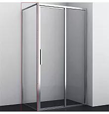 Душевая стенка WasserKRAFT Lopau 90 32S07-RP90 профиль Хром стекло прозрачное