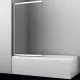 Купить Шторка на ванну WasserKRAFT Main 100 41S02-100WS профиль Хром стекло прозрачное в магазине сантехники Santeh-Crystal.ru