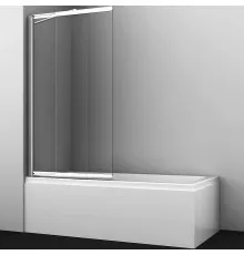 Шторка на ванну WasserKRAFT Main 80 41S02-80 Fixed профиль Хром стекло прозрачное