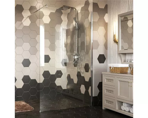 Купить Душевая перегородка WasserKRAFT Rossel 90 28W39 профиль Серебристый стекло прозрачное в магазине сантехники Santeh-Crystal.ru