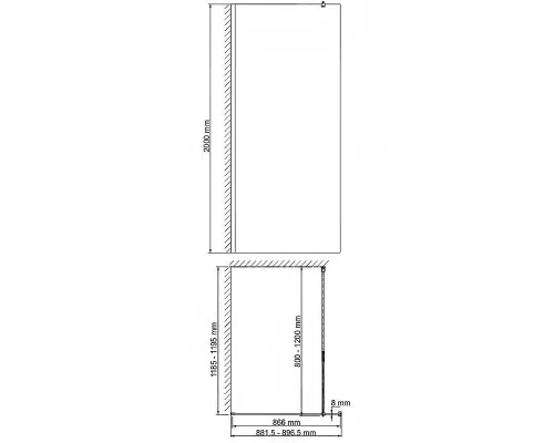 Купить Душевая перегородка WasserKRAFT Rossel 90 28W39 профиль Серебристый стекло прозрачное в магазине сантехники Santeh-Crystal.ru