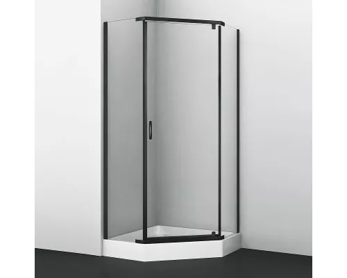 Купить Душевой уголок WasserKRAFT Wiese 100x100 84P38 профиль Черный матовый стекло прозрачное в магазине сантехники Santeh-Crystal.ru