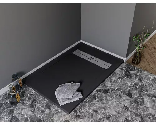 Купить Душевой поддон из искусственного камня Aquanet Delight 160x90 258901 Черный в магазине сантехники Santeh-Crystal.ru