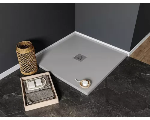 Купить Душевой поддон из искусственного камня Aquanet Pleasure 90x90 258874 Серый в магазине сантехники Santeh-Crystal.ru