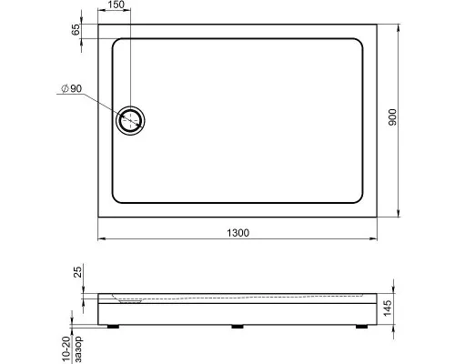 Заказать Акриловый поддон для душа Bas Олимпик 130х90 ПН00059 Белый в магазине сантехники Santeh-Crystal.ru