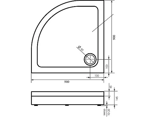 Приобрести Акриловый поддон для душа Bas Раунд 90х90 ПН00067 Белый в магазине сантехники Santeh-Crystal.ru