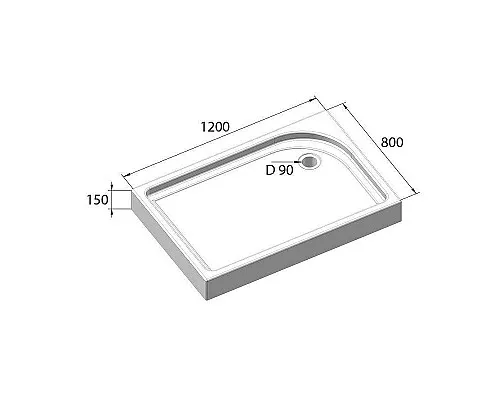 Заказать Акриловый поддон для душа BelBagno Tray 120x80 R TRAY-BB-AH-120/80-15-W-R Белый в магазине сантехники Santeh-Crystal.ru
