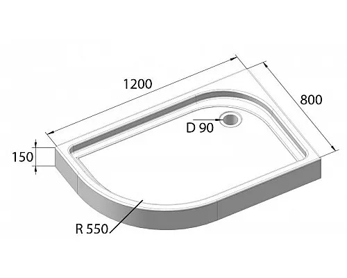 Купить Акриловый поддон для душа BelBagno Tray 120x80x15 TRAY-BB-RH-120/80-550-15-W-R Белый R с антискользящим покрытием в магазине сантехники Santeh-Crystal.ru