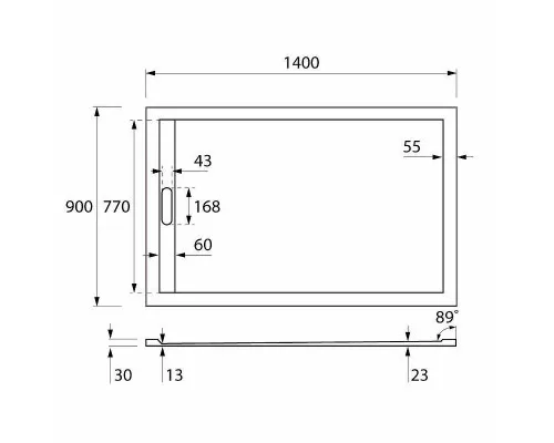 Купить Душевой поддон из искусственного камня Cezares Tray AS 140x90 TRAY-AS-AH-140/90-30-W Белый в магазине сантехники Santeh-Crystal.ru