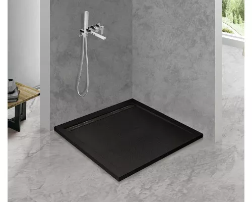 Купить Душевой поддон из искусственного камня Cezares Tray AS 90x90 TRAY-AS-A-90-30-NERO Черный матовый в магазине сантехники Santeh-Crystal.ru