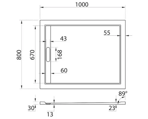 Купить Душевой поддон из искусственного камня Cezares Tray AS 100x80 TRAY-AS-AH-100/80-30-W Белый в магазине сантехники Santeh-Crystal.ru