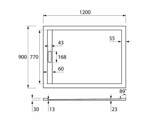 Купить Душевой поддон из искусственного камня Cezares Tray AS 120х90 TRAY-AS-AH-120/90-30-NERO Черный матовый в магазине сантехники Santeh-Crystal.ru