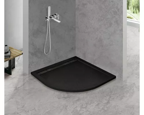 Купить Душевой поддон из искусственного камня Cezares Tray AS 90х90 TRAY-AS-R-90-30-NERO Черный матовый в магазине сантехники Santeh-Crystal.ru