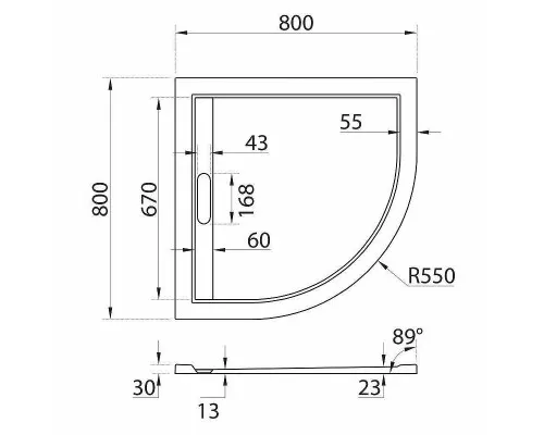 Заказать Душевой поддон из искусственного камня Cezares Tray AS 80x80 TRAY-AS-R-80-30-W Белый в магазине сантехники Santeh-Crystal.ru