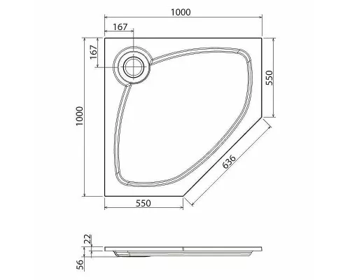 Купить Душевой поддон из искусственного камня Cezares Tray S 100х100 TRAY-S-P-100-56-W Белый в магазине сантехники Santeh-Crystal.ru