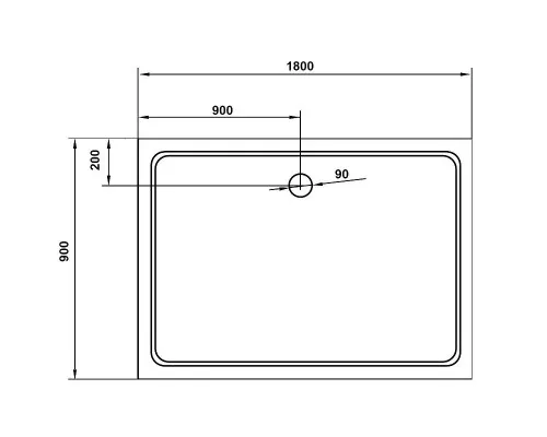 Приобрести Душевой поддон из стеклокомпозита Cezares Tray SMC 180x90 TRAY-M-AH-180/90-35-W Белый в магазине сантехники Santeh-Crystal.ru