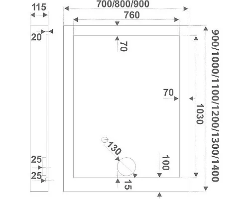 Заказать Акриловый поддон для душа Creto Olimpos 100х70 6-1003 Белый в магазине сантехники Santeh-Crystal.ru