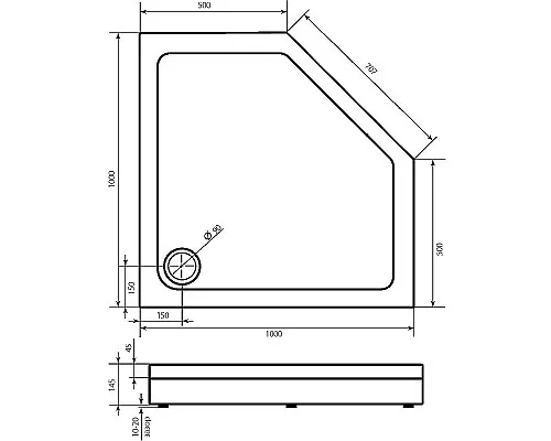 Купить Акриловый поддон для душа Creto Pegas 100х100 7-1003 Белый в магазине сантехники Santeh-Crystal.ru