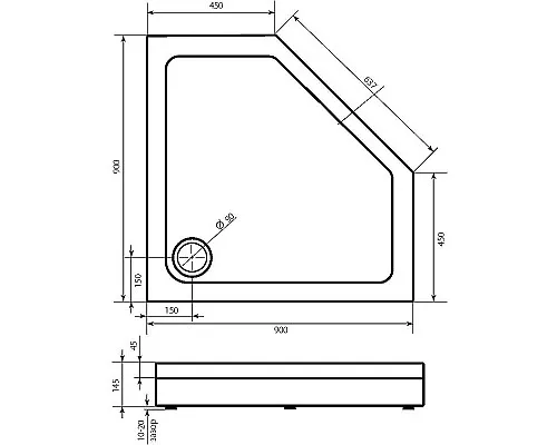 Приобрести Акриловый поддон для душа Creto Pegas 90х90 7-1001 Белый в магазине сантехники Santeh-Crystal.ru