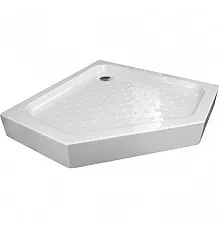 Акриловый поддон для душа Gemy 100х100х16 пятиугольный Белый