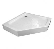 Акриловый поддон для душа Gemy 90х90х16 пятиугольный Белый