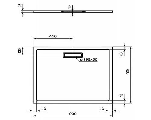 Заказать Акриловый поддон для душа Ideal Standard Ultraflat New 90х90 T4467V3 Черный шелк в магазине сантехники Santeh-Crystal.ru