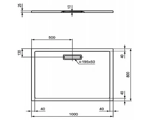 Приобрести Акриловый поддон для душа Ideal Standard Ultraflat New 100х80 T4468V3 Черный шелк в магазине сантехники Santeh-Crystal.ru