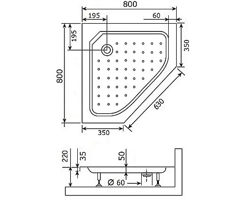 Купить Акриловый поддон для душа RGW Acrylic Style-TR 80x80 16180588-11 Белый в магазине сантехники Santeh-Crystal.ru
