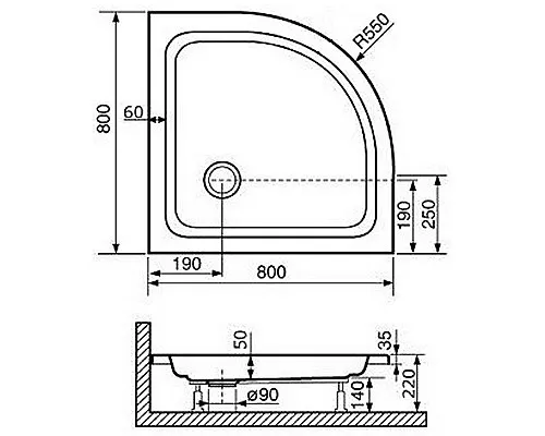 Купить Акриловый поддон для душа RGW Acrylic Style P 80x80 16180488-11 Белый в магазине сантехники Santeh-Crystal.ru