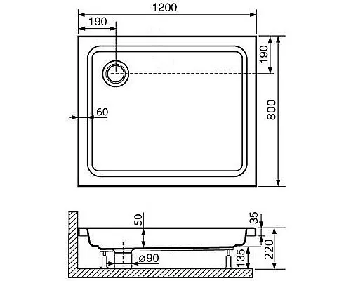 Приобрести Акриловый поддон для душа RGW Acrylic Style 120x80 16180282-11 Белый в магазине сантехники Santeh-Crystal.ru
