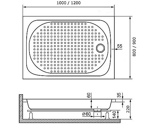 Заказать Акриловый поддон для душа RGW Acrylic LUX TN 100x90 16180290-21 Белый в магазине сантехники Santeh-Crystal.ru